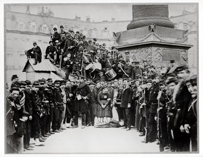 Federes Before the Vendome Column During the Commune by Bruno Braquehais